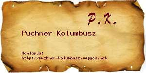Puchner Kolumbusz névjegykártya